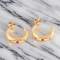 Jewelry wholesale Wholesale Star Element Pattern Colored Zircon Geometric Stud Earrings