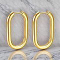 18K Gold Plating High Quality Stainless Steel Jewelry Geometric Hollow U-Ring Ear Buckle For Women's Fashion Weddings Earrings WAN4 Jewelry