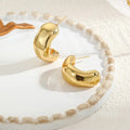 Jewelry wholesale Wholesale Irregular C-Shaped 18K Gold Stainless Steel Earrings