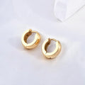 18K Gold Plated Stainless Steel Fine Jewelry Ladies Fashion Mini Hoop Bright Thick Ear Buckle Delicate Hollow Out Earrings WAN4 Jewelry