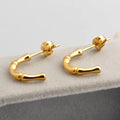 Jewelry wholesale Wholesale Stainless Steel Bamboo Shaped Stud Earrings