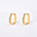 Jewelry wholesale Wholesale U-shaped Hollow Inlaid With Shiny Zircon On The Side Earrings