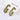 Women's Fashion 18K Gold Plated Stainless Steel Chunky Geometric Shape round Brilliant Cut Zircon Set Jewelry Earrings WAN4 Jewelry