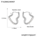Jewelry wholesale New Arrival Jewelry Zircon Pearl Irregular Heart Hoop Earrings