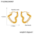 Jewelry wholesale New Arrival Jewelry Zircon Pearl Irregular Heart Hoop Earrings