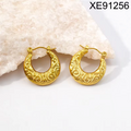 Wholesale Not Fade Chunky Geometric Hoop Earrings 18K Gold Plated Stainless Steel Jewelry Women's Fashion Hollow Earrings WAN4 Jewelry