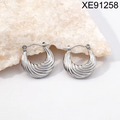 Wholesale Not Fade Chunky Geometric Hoop Earrings 18K Gold Plated Stainless Steel Jewelry Women's Fashion Hollow Earrings WAN4 Jewelry