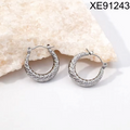Wholesale Not Fade Chunky Geometric Hoop Earrings 18K Gold Plated Stainless Steel Jewelry Women's Fashion Hollow Earrings WAN4 Jewelry