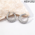 Wholesale Not Fade Chunky Geometric Hoop Earrings 18K Gold Plated Stainless Steel Jewelry Women's Fashion Hollow Earrings WAN4 Jewelry