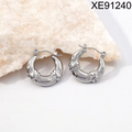 Wholesale Not Fade Chunky Geometric Hoop Earrings 18K Gold Plated Stainless Steel Jewelry Women's Fashion Hollow Earrings WAN4 Jewelry