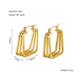 Vintage Women's Stainless Steel Jewelry Irregular Geometry Hollow Design Twisted Stripes 18K Gold Electroplated Gift Earrings WAN4 Jewelry