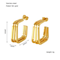 Vintage Women's Stainless Steel Jewelry Irregular Geometry Hollow Design Twisted Stripes 18K Gold Electroplated Gift Earrings WAN4 Jewelry