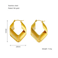 Vintage Women's Stainless Steel Jewelry Irregular Geometry Hollow Design Twisted Stripes 18K Gold Electroplated Gift Earrings WAN4 Jewelry