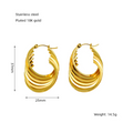 Vintage Women's Stainless Steel Jewelry Irregular Geometry Hollow Design Twisted Stripes 18K Gold Electroplated Gift Earrings WAN4 Jewelry