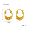 Vintage Women's Stainless Steel Jewelry Irregular Geometry Hollow Design Twisted Stripes 18K Gold Electroplated Gift Earrings WAN4 Jewelry