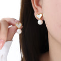 Jewelry wholesale Classic Inlay Acrylic Shell Heart Studs Earrings Necklace Bracelet Jewelry Sets