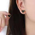 Jewelry wholesale Classic Inlay Acrylic Shell Heart Studs Earrings Necklace Bracelet Jewelry Sets