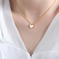 Jewelry wholesale Classic Inlay Acrylic Shell Heart Studs Earrings Necklace Bracelet Jewelry Sets