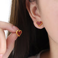 Jewelry wholesale Classic Inlay Acrylic Shell Heart Studs Earrings Necklace Bracelet Jewelry Sets