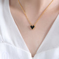 Jewelry wholesale Classic Inlay Acrylic Shell Heart Studs Earrings Necklace Bracelet Jewelry Sets
