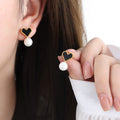 Jewelry wholesale Classic Inlay Acrylic Shell Heart Studs Earrings Necklace Bracelet Jewelry Sets