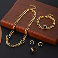 Jewelry wholesale Wholesale Cuban Chain Black Zircon Jewelry Gift Sets