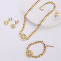 Jewelry wholesale Wholesale Cuban Chain Micro Insert Zircon Flower Shape Jewelry Set