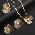 Exquisite Flower Freshwater Pearls Stainless Steel Snake Chain Jewelry Set For Women WAN4 Jewelry