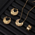 New Fashion Jewelry Set Stainless Steel Women's Necklace Earrings Ring Three Price Set WAN4 Jewelry