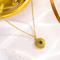 Jewelry wholesale Wholesale Conch Spiral Pattern Green Stone Pendant Oval Jewelry Sets