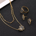 Jewelry wholesale Wholesale Geometric Butterfly Shape Inlaid Zircon Jewelry Sets