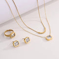 Jewelry wholesale Wholesale Geometric Shape Channel Setting Zircon Jewelry Sets