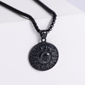 Jewelry wholesale Explosive Moon Sun Pattern Pendant Square Pearl Chain Necklace