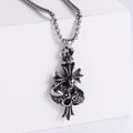 Jewelry wholesale Explosive Skull Cross Casting Square Pearls Men's Chain Necklace