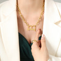Jewelry wholesale 18K Stainless Steel Hip - hop English Letter Necklace