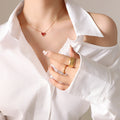 Jewelry wholesale Classic Cute Jewelry Rose Gold Plated Pixel Heart Pendant Necklaces