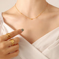 Jewelry wholesale Dainty Jewelry Stainless Steel Little Heart Oval Chain Necklace