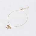 Jewelry wholesale Hot Sale Elegant 18K Gold Plated Jewelry Zircon Bowknot Pendant Necklace