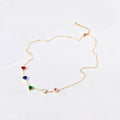 Jewelry wholesale Elegant Wholesale Stainless Steel Jewelry Colorful Zircon Heart Necklaces