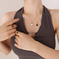 Jewelry wholesale Wholesale Elegant Double Shell Heart Pendant Beads Chain Necklaces