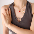 Jewelry wholesale Wholesale Elegant Double Shell Heart Pendant Beads Chain Necklaces