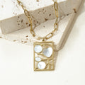 Jewelry wholesale Hot Sale Geometric Heart White Shell Pendant Oval Chain Necklace