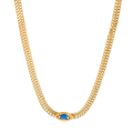 Jewelry wholesale Explosive Sapphire Eyes Double Cuban Chain Pendant Necklace