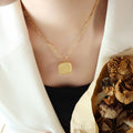 Jewelry wholesale Factory Direct Sale Jewelry Square Letter Pendant Necklaces