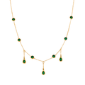 Jewelry wholesale Hot Green Zirconia Teardrop Tassel Oval Link Necklace