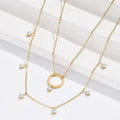 Jewelry wholesale New Arrival Double Layer Chains Zircon Hollow Out Round Pendant Necklaces