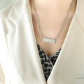 Jewelry wholesale New Arrival Jewelry Rectangle Engrave Letter Pendant Necklaces
