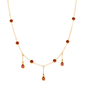 Jewelry wholesale Popping Red Zirconia Tassel O-Link Necklace