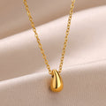 Jewelry wholesale Popular Water Drops Gold Bean Pendant Necklace for Women