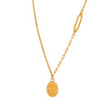 Jewelry wholesale Stainless Steel 18K Round Letter Necklace